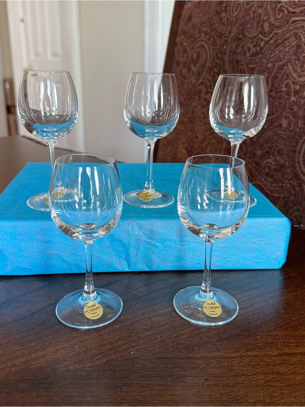 Set of 5 J.G. Durand Cristal d'Arques Mendocino Collection Cordial Glasses 2.5oz